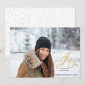 Gold Sparkle Joy-kerstfotokaarten Feestdagenkaart (Voorkant / Achterkant)