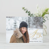 Gold Sparkle Joy-kerstfotokaarten Feestdagenkaart (Staand voorkant)