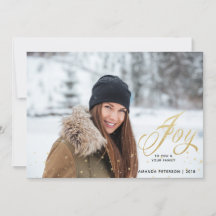 Gold Sparkle Joy-kerstfotokaarten