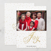 Gold Sparkle Joy-kerstfotokaarten Feestdagenkaart (Voorkant / Achterkant)