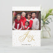 Gold Sparkle Joy-kerstfotokaarten Feestdagenkaart (Staand voorkant)
