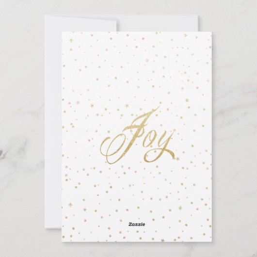 Gold Sparkle Joy-kerstfotokaarten Feestdagenkaart (Achterkant)