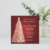 Gold Sparkle kerstbruiloft Red Kaart (Staand voorkant)