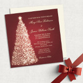 Gold Sparkle kerstbruiloft Red Kaart