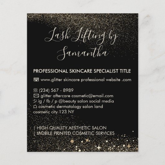 Gold Sparkle Lash Lift Tint-nazorgbudget Flyer (Voorkant)
