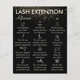 Gold Sparkle Lash-verlengde nazorgbudget Flyer