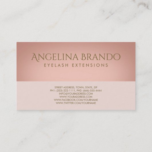 Gold Sparkle Lashes Afspraak Herinnering Roze Visitekaartje (Achterkant)