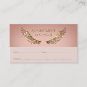 Gold Sparkle Lashes Afspraak Herinnering Roze Visitekaartje (Voorkant)