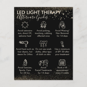 Gold Sparkle Led Light Therapy aftercare Budget Flyer