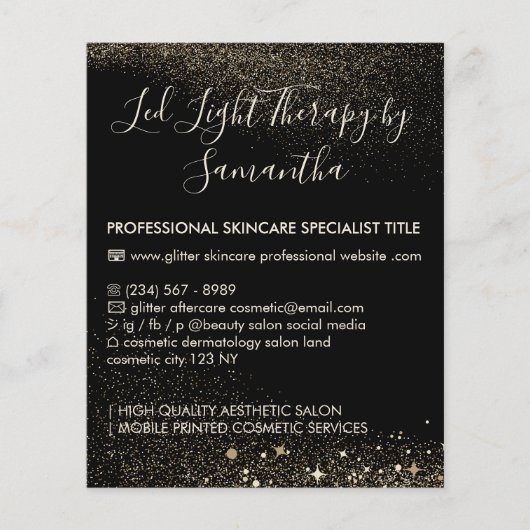 Gold Sparkle Led Light Therapy aftercare Budget Flyer (Voorkant)