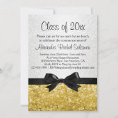 Gold Sparkle-look Bow Afstuderen Invitation Kaart (Voorkant)
