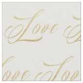 Gold Sparkle Love Fabric Stof (Close Up)