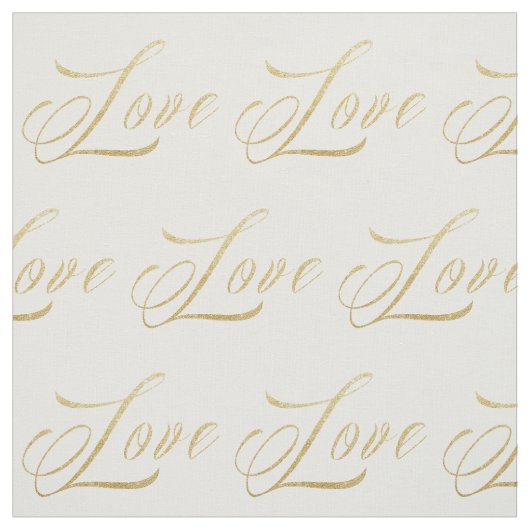 Gold Sparkle Love Fabric Stof (Swatch)