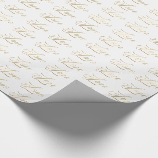 Gold Sparkle Love Gift Wrap Cadeaupapier (Hoek)