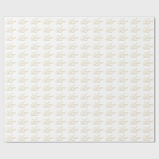 Gold Sparkle Love Gift Wrap Cadeaupapier (Vlak)
