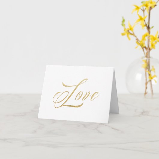 Gold Sparkle Love Note-kaarten Kaart (Gele Bloem)