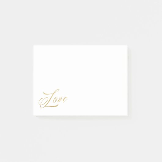 Gold Sparkle Love Post-It Notes (Voorkant)