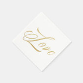 Gold Sparkle Love Weddenpapier Napkins Set Servetten (Hoek)