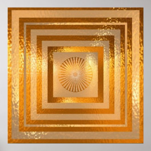 GOLD Sparkle Mandala Poster (Voorkant)
