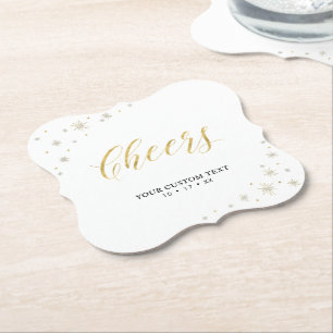 Gold Sparkle Modern Adult Birthday Party Kartonnen Onderzetters