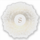 Gold Sparkle Monogram Sticker (Voorkant)