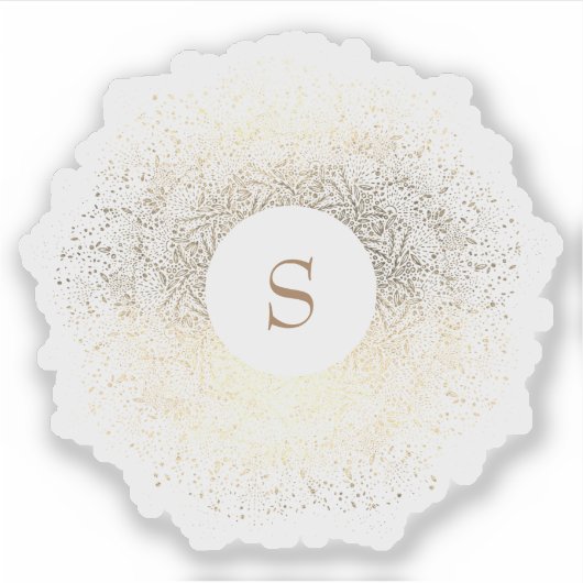 Gold Sparkle Monogram Sticker (Voorkant)