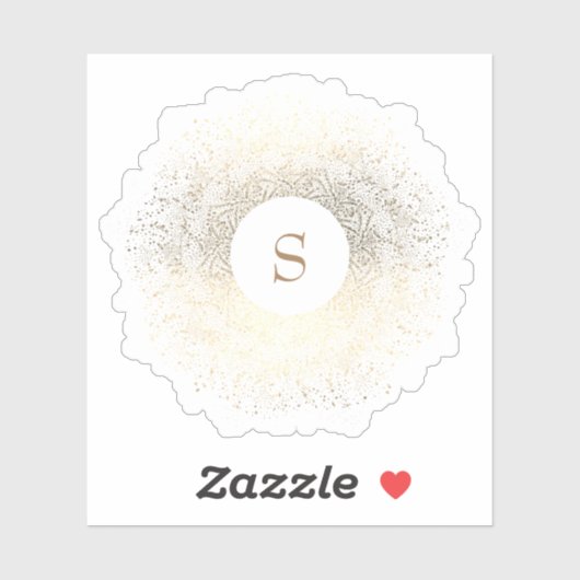 Gold Sparkle Monogram Sticker (Vel)