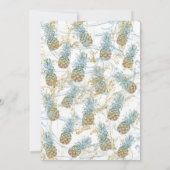 Gold Sparkle Pineapple Blue Agate Afstuderen Foto Kaart (Achterkant)