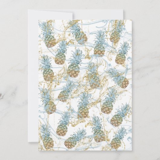 Gold Sparkle Pineapple Blue Agate Afstuderen Foto Kaart (Achterkant)