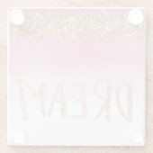 Gold Sparkle Pink Ombre Glitter Dream Glazen Onderzetter (Achterkant)