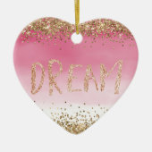 Gold Sparkle Pink Ombre Glitter Dream Keramisch Ornament (Voorkant)