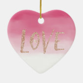 Gold Sparkle Pink Ombre Glitter Dream Keramisch Ornament (Achterkant)