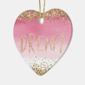 Gold Sparkle Pink Ombre Glitter Dream Keramisch Ornament (Links)