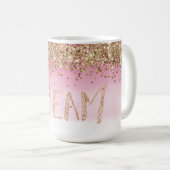 Gold Sparkle Pink Ombre Glitter Dream Koffiemok (Voorkant rechts)