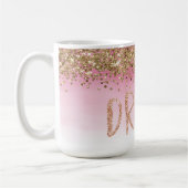 Gold Sparkle Pink Ombre Glitter Dream Koffiemok (Links)