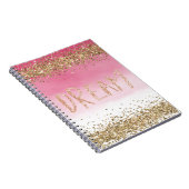 Gold Sparkle Pink Ombre Glitter Dream Notitieboek (Rechterzijde)