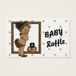 Gold Sparkle Polka Dot Diaper Raffle Visitekaartje