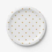 Gold Sparkle Polka Dot Paper Bord (Voorkant)
