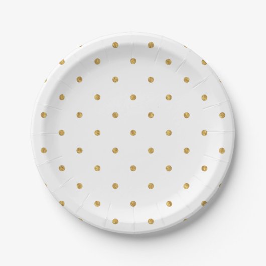 Gold Sparkle Polka Dot Paper Bord (Voorkant)