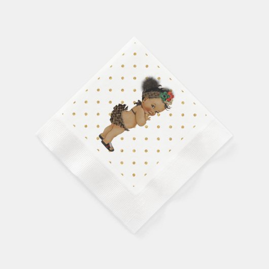 Gold Sparkle Polka Dot Paper Napkin  Baby Servet (Hoek)
