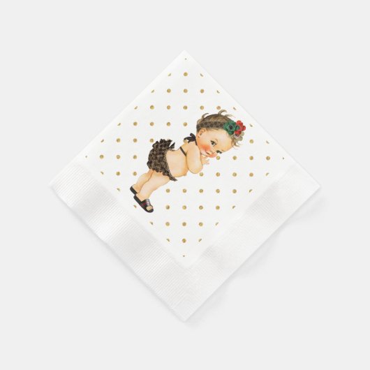 Gold Sparkle Polka Dot Paper Napkin  Baby Servet (Hoek)