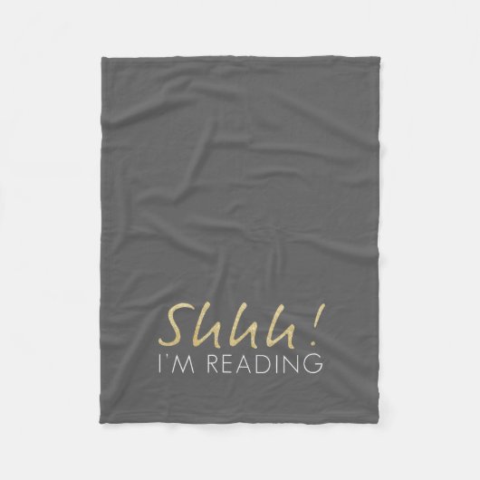Gold Sparkle Shhh! Ik leest vlinderbak Fleece Deken (Voorkant)