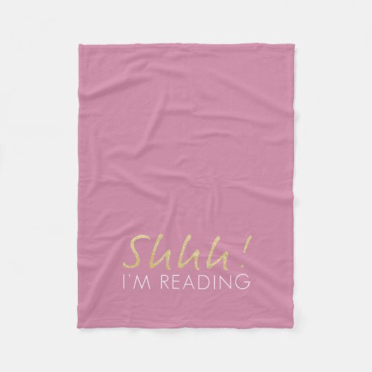 Gold Sparkle Shhh! Ik leest vlinderbak Fleece Deken (Voorkant)