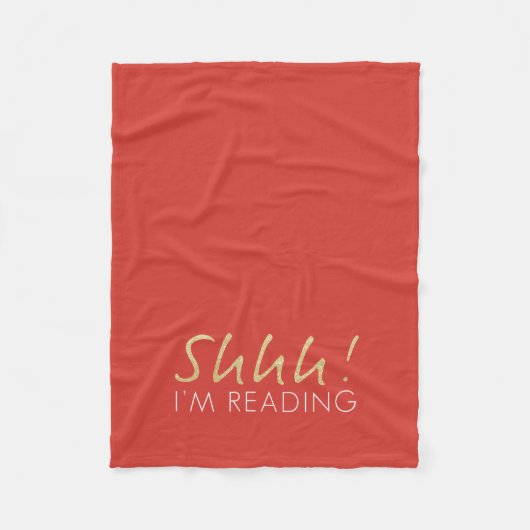 Gold Sparkle Shhh! Ik leest vlinderbak Fleece Deken (Voorkant)