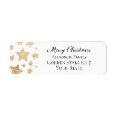 Gold sparkle Star Kerstmis Vakantie wit Etiket (Voorkant)