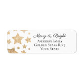 Gold sparkle Star Kerstmis Vakantie wit Etiket (Voorkant)