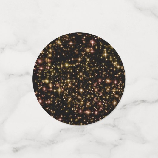 Gold Sparkle Stars Elegant Festive Black Wedding Confetti (Kleine voorkant)