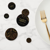 Gold Sparkle Stars Elegant Festive Black Wedding Confetti (Groep)