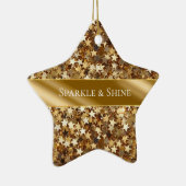 Gold Sparkle Stars Keramisch Ornament (Rechts)