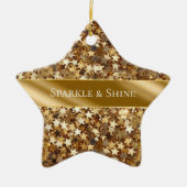 Gold Sparkle Stars Keramisch Ornament (Voorkant)